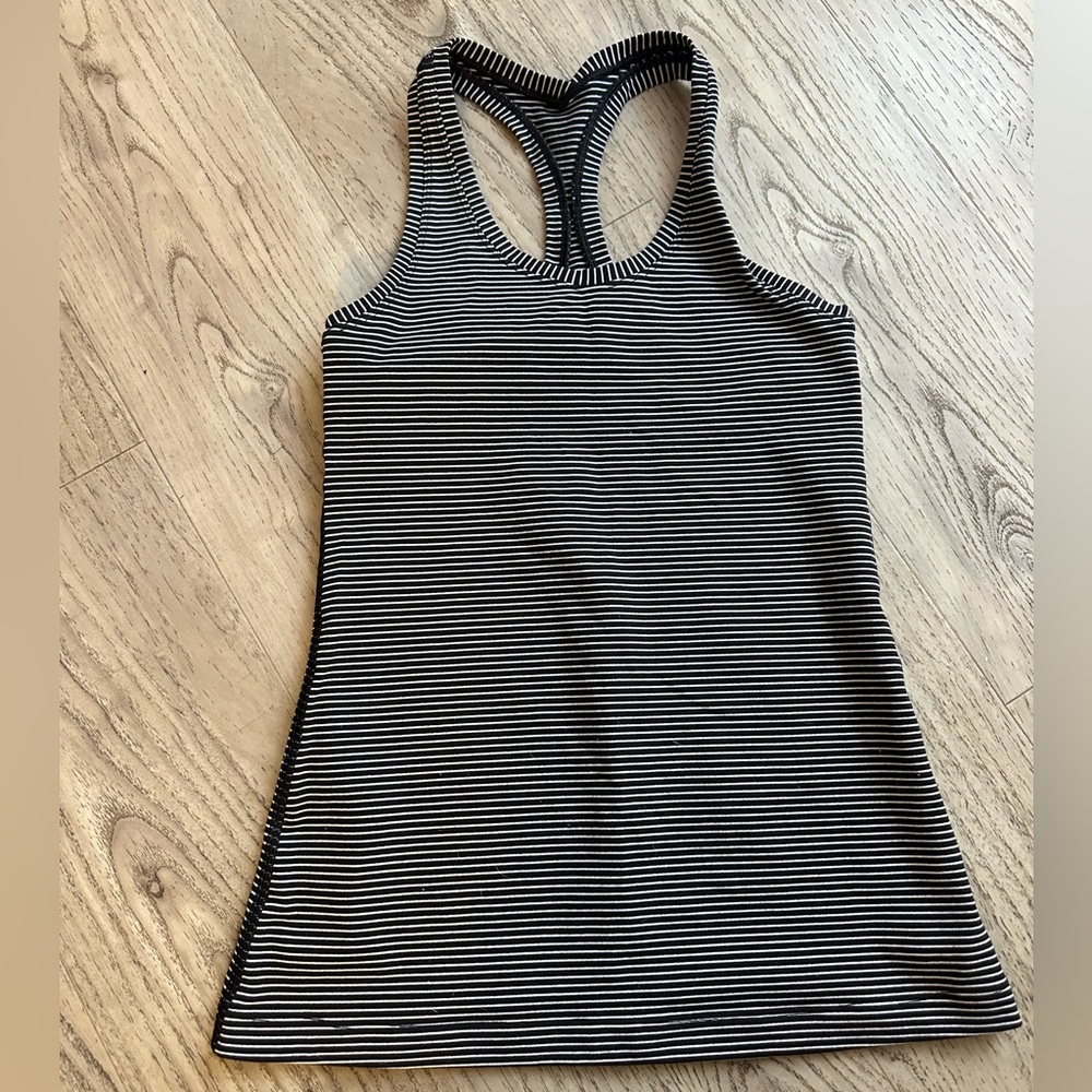 Women’s Lululemon Striped Black and White Athletic Tank